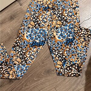 LiCi Fit Leggings Blue Brown Black Size XL